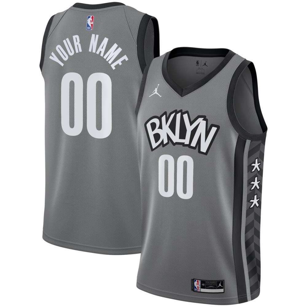 Brooklyn Nets Jordan Brand Swingman Custom Jersey - Statement Edition - Gray-Pro Kit Vault | Brand New 26/27 Sports Jerseys